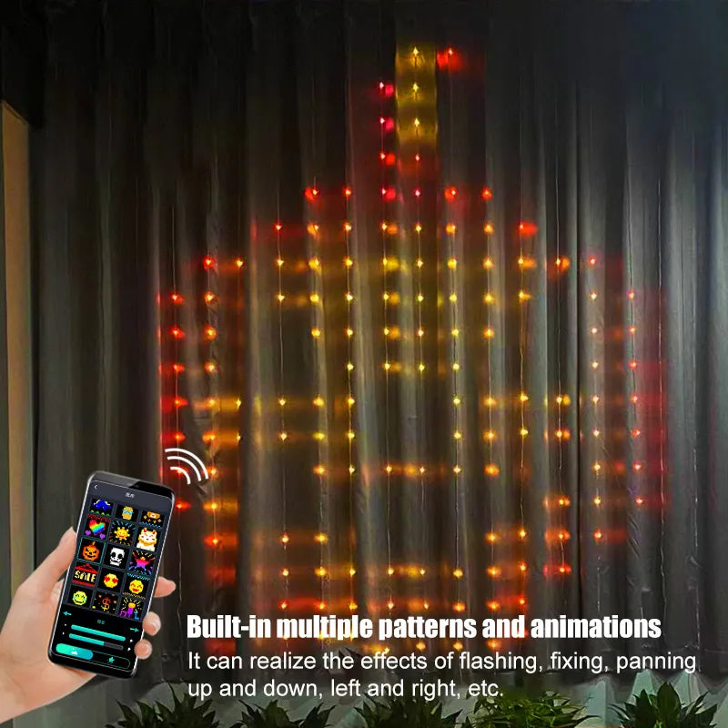 Smart LED RGB Bluetooth Curtain String Lights